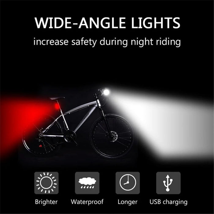 YOUOKLIGHT YK1528 Waterproof Bike Light Set USB Rechargeable Super Bright LED Bicycle Headlight + Tail Light - 2