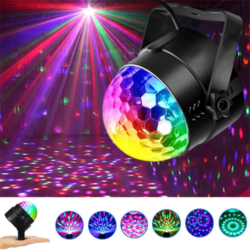 YOUOKLIGHT YK2315 6W Sound Activated Party Lights with Remote Disco Ball Strobe Light for Home Room Dance - EU Plug - 1
