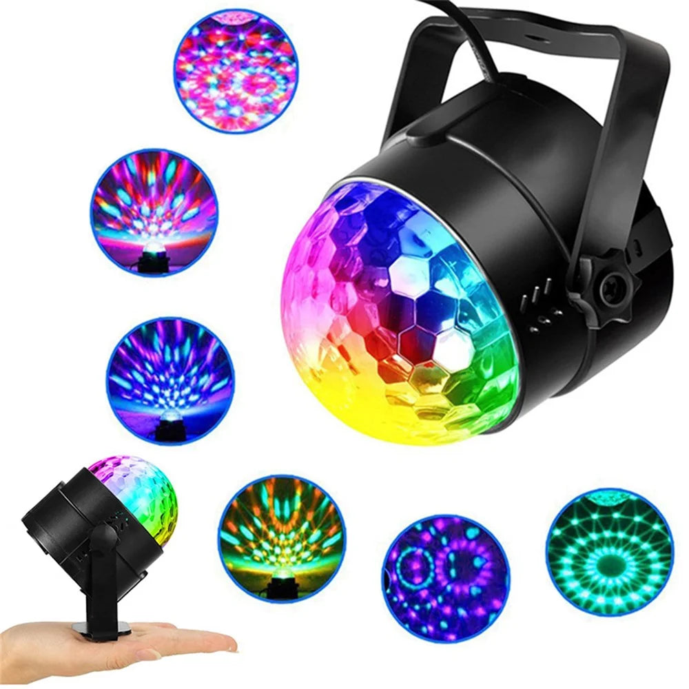 YOUOKLIGHT YK2315 6W Sound Activated Party Lights with Remote Disco Ball Strobe Light for Home Room Dance - EU Plug - 2