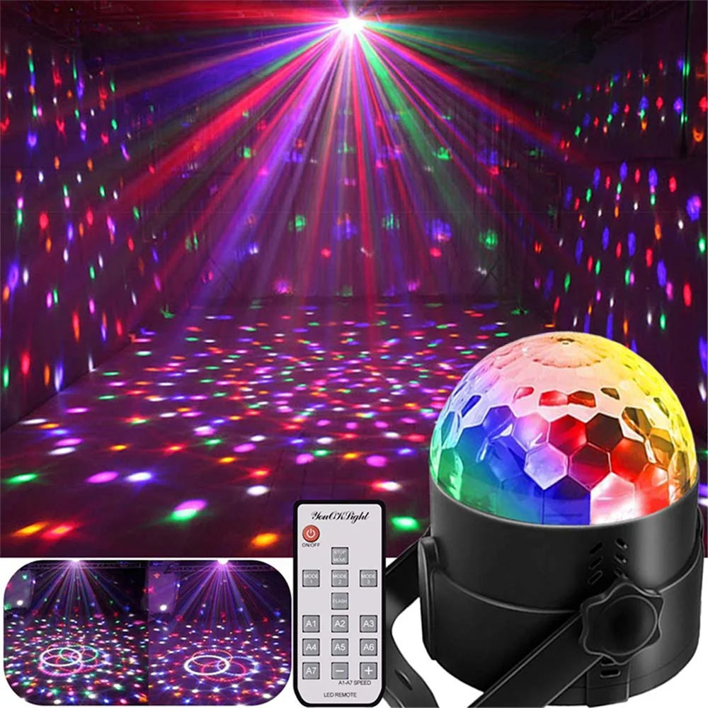 YOUOKLIGHT YK2315 6W Sound Activated Party Lights with Remote Disco Ball Strobe Light for Home Room Dance - EU Plug - 3