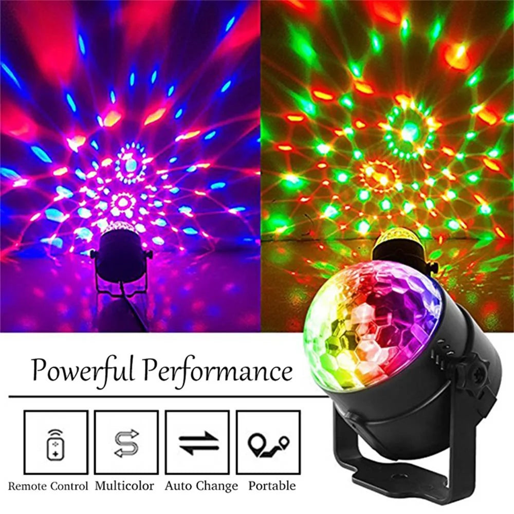 YOUOKLIGHT YK2315 6W Sound Activated Party Lights with Remote Disco Ball Strobe Light for Home Room Dance - EU Plug - 4