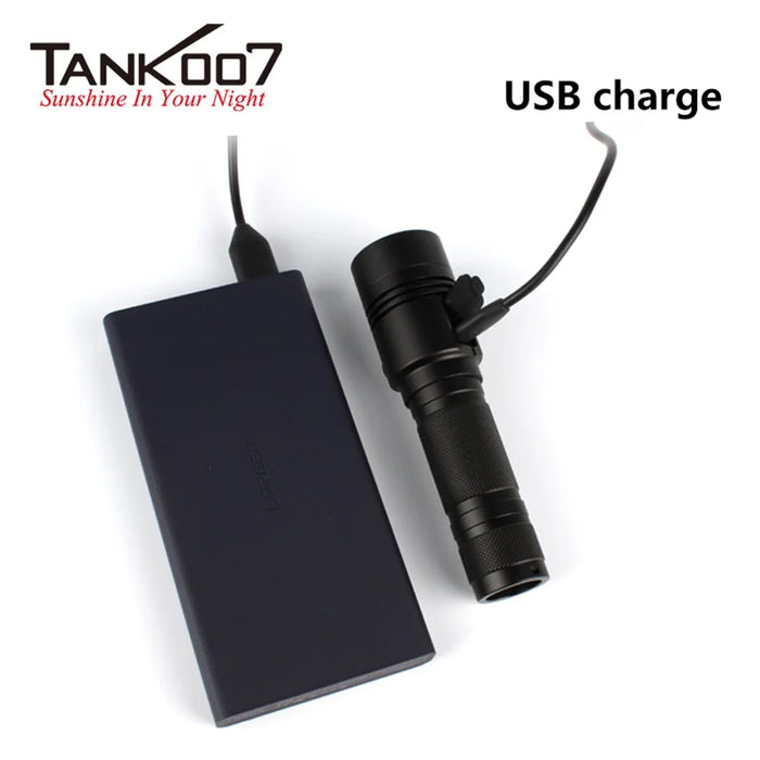 TANK007 UC16 700 Lumens USB Rechargeable Flashlight Portable Camping Torch - 6
