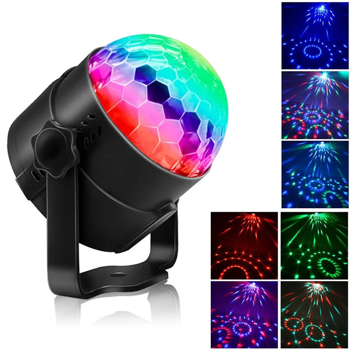 YOUOKLIGHT 7 Light Molds LED RGB Rotating DJ Disco Party Ball Light - EU Plug - 1