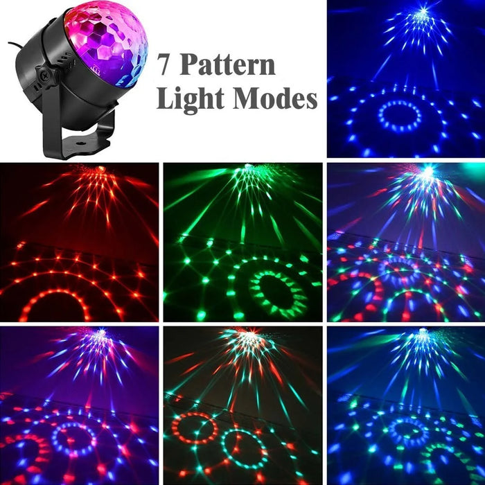 YOUOKLIGHT 7 Light Molds LED RGB Rotating DJ Disco Party Ball Light - EU Plug - 2