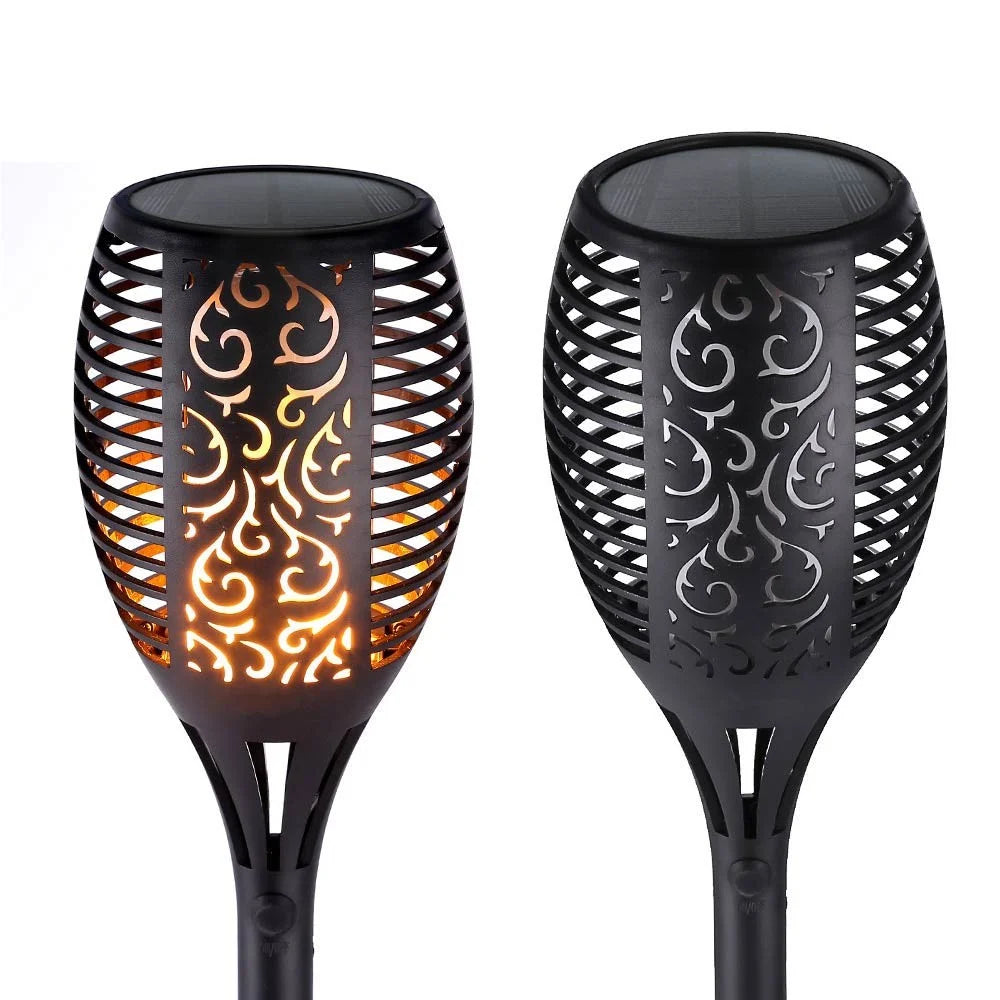 2Pcs/Pack YOUOKLIGHT 96 LED Torch Light Flame LED Solar Light Auto On/Off for Patio Yard Garden - Black - 5