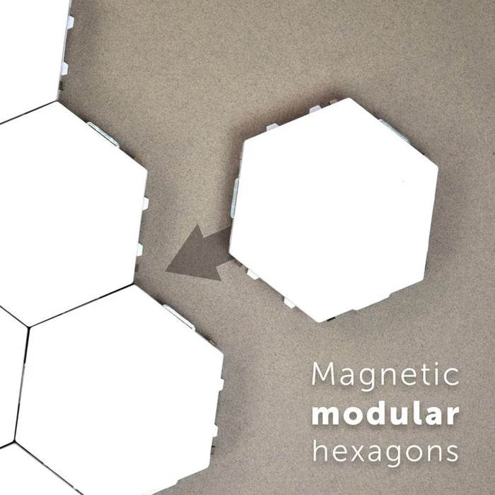 6Pcs/Pack Touch Induction Magnetic Light DIY Honeycomb Modular Wall Lamp Home Decor [Color Edition] - EU Plug - 2