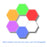 6Pcs/Pack Touch Induction Magnetic Light DIY Honeycomb Modular Wall Lamp Home Decor [Color Edition] - EU Plug - 3