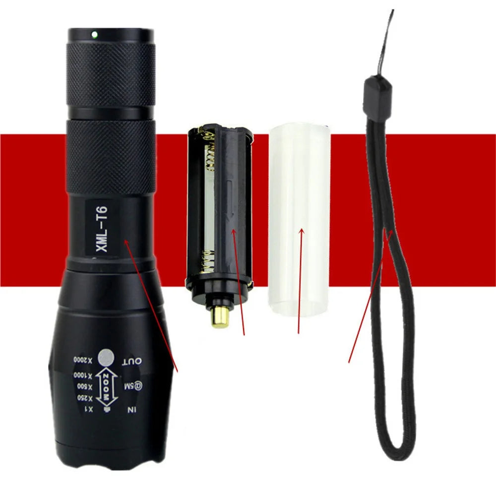 CREE XML-T6 Ultra Bright LED Flashlight Torch with Adjustable Focus Zoom (18650 Version Alone) - 2