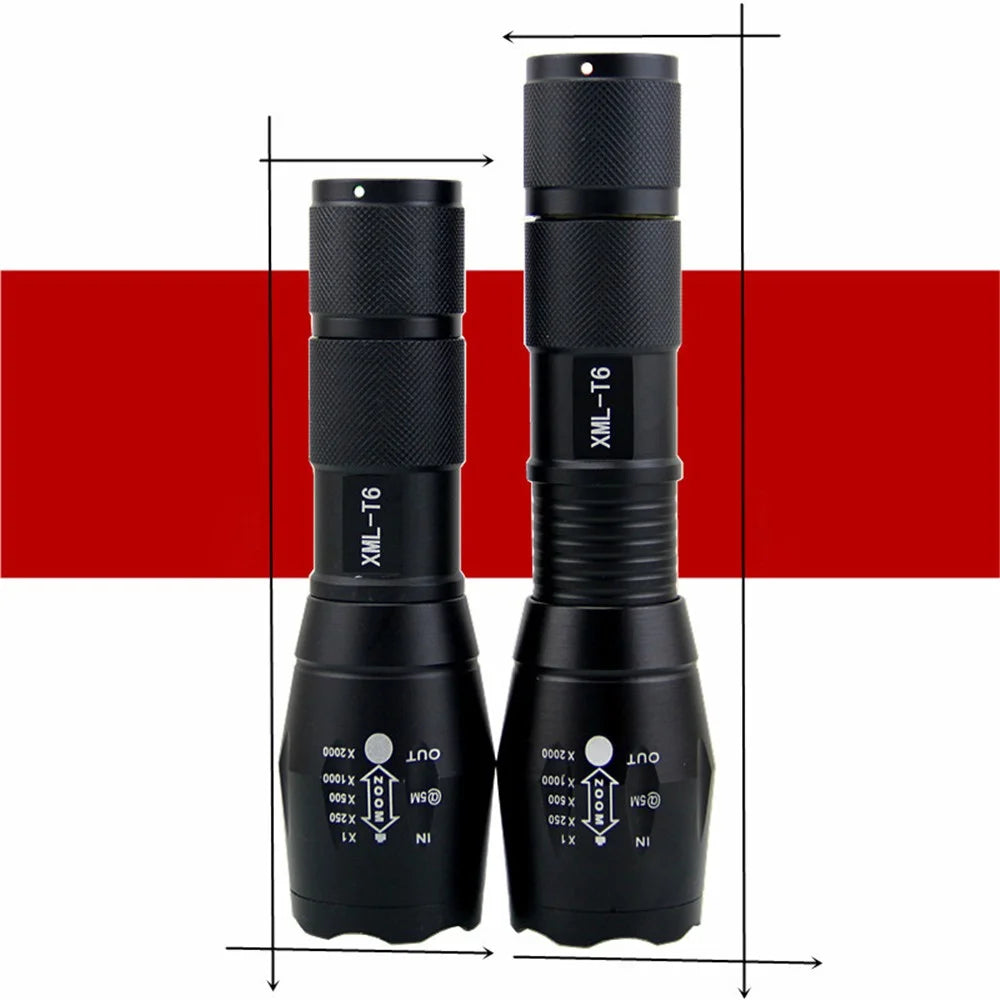 CREE XML-T6 Ultra Bright LED Flashlight Torch with Adjustable Focus Zoom (18650 Version Alone) - 6