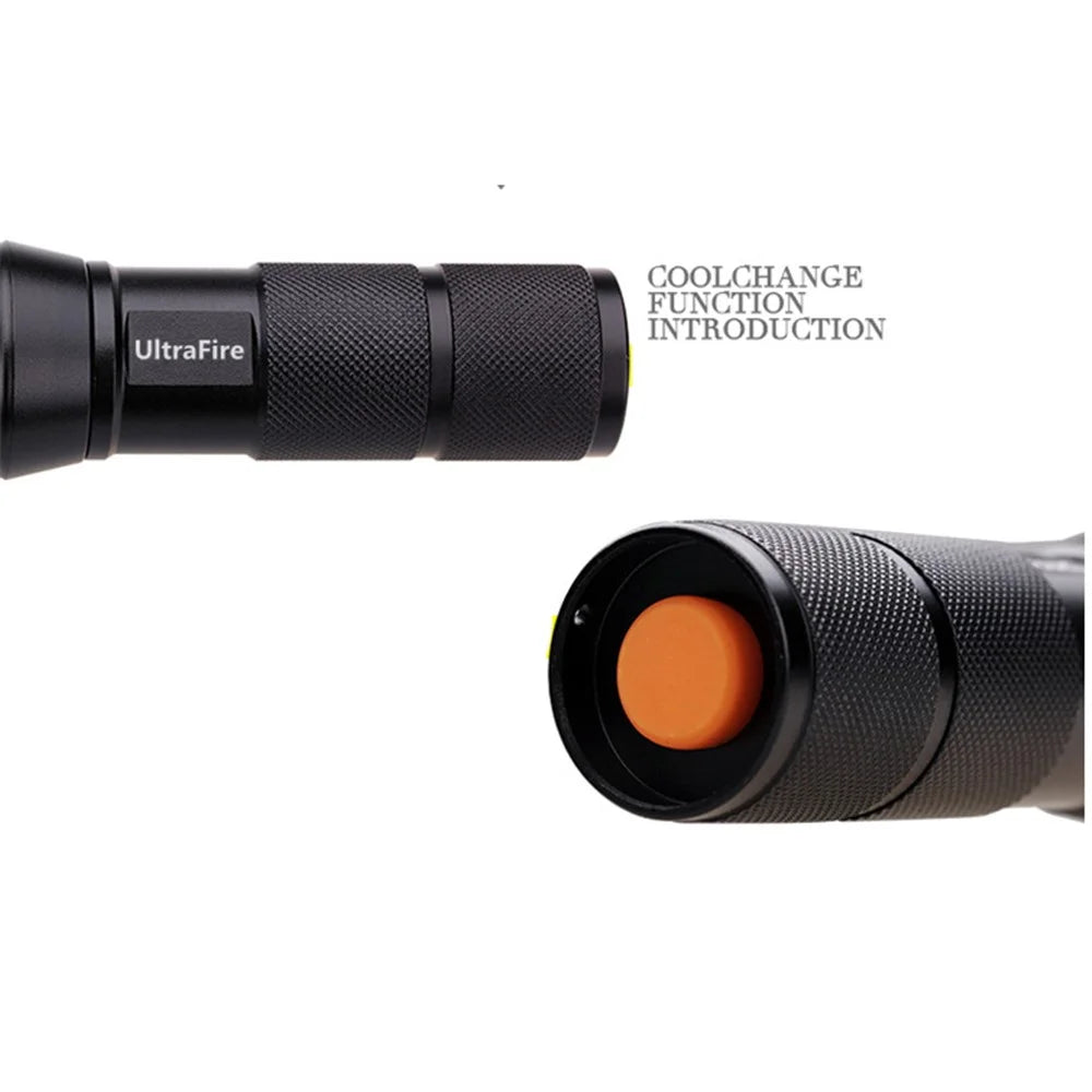 CREE XML-T6 Ultra Bright LED Flashlight Torch with Adjustable Focus Zoom (18650 Version Alone) - 7