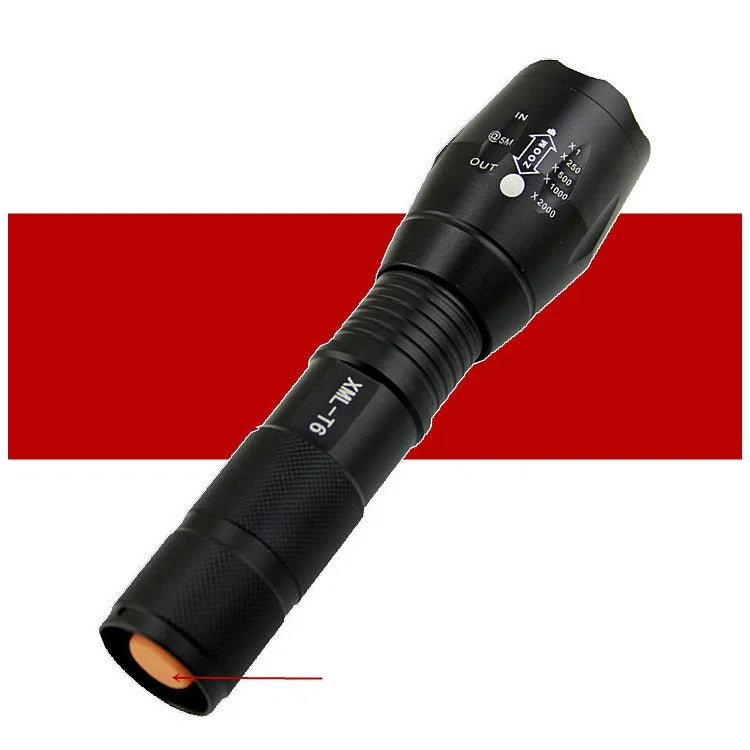 XML-T6 Outdoor Flashlight Torch with Adjustable Focus Zoom, Handheld Flashlight Bright 900 Lumens Pocket Torch - 3