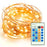 20M 200-LED Warm White Dimmable Copper Wire LED Starry Light with Remote Controller - EU Plug - 3