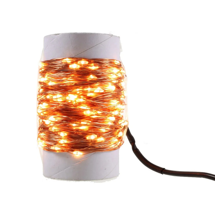 20M 200-LED Warm White Dimmable Copper Wire LED Starry Light with Remote Controller - EU Plug - 4