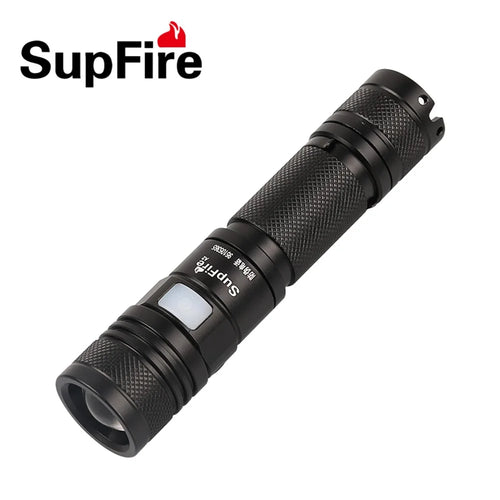 SUPFIRE A2 XM-L2 T6 950LM 5-Mode Dimming USB  Strong Light LED Flashlight (without Battery) - Black - 1