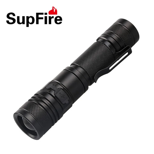 SUPFIRE A2 XM-L2 T6 950LM 5-Mode Dimming USB  Strong Light LED Flashlight (without Battery) - Black - 2