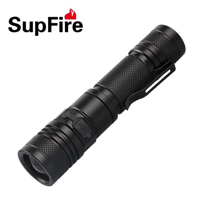 SUPFIRE A2 XM-L2 T6 950LM 5-Mode Dimming USB  Strong Light LED Flashlight (without Battery) - Black - 2