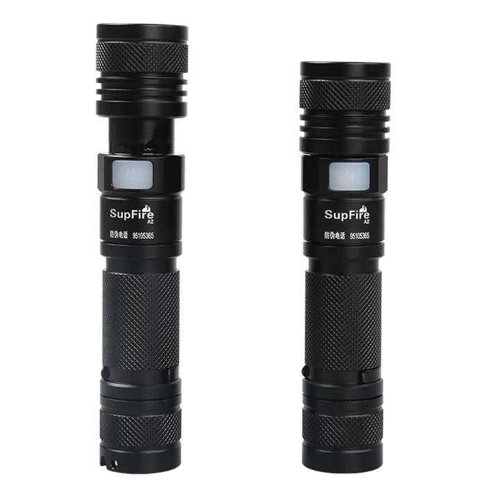 SUPFIRE A2 XM-L2 T6 950LM 5-Mode Dimming USB  Strong Light LED Flashlight (without Battery) - Black - 3