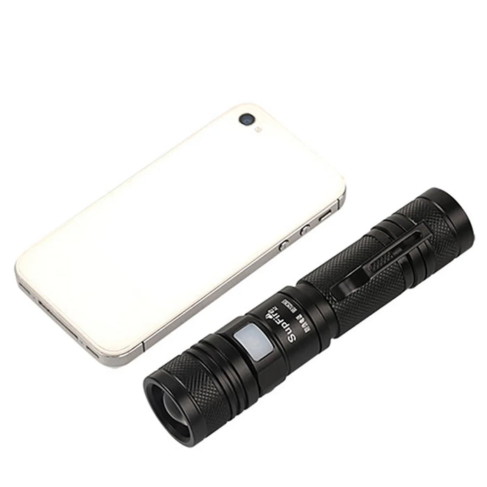 SUPFIRE A2 XM-L2 T6 950LM 5-Mode Dimming USB  Strong Light LED Flashlight (without Battery) - Black - 4