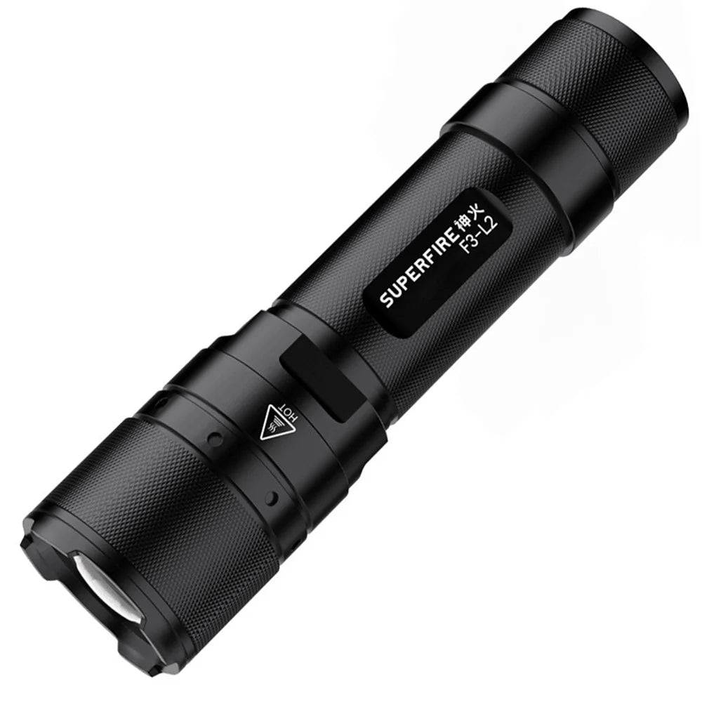 SUPFIRE F3-L2 L2(T6) LED 10W 1100 Lumen Focusing Flashlight - Black - 1