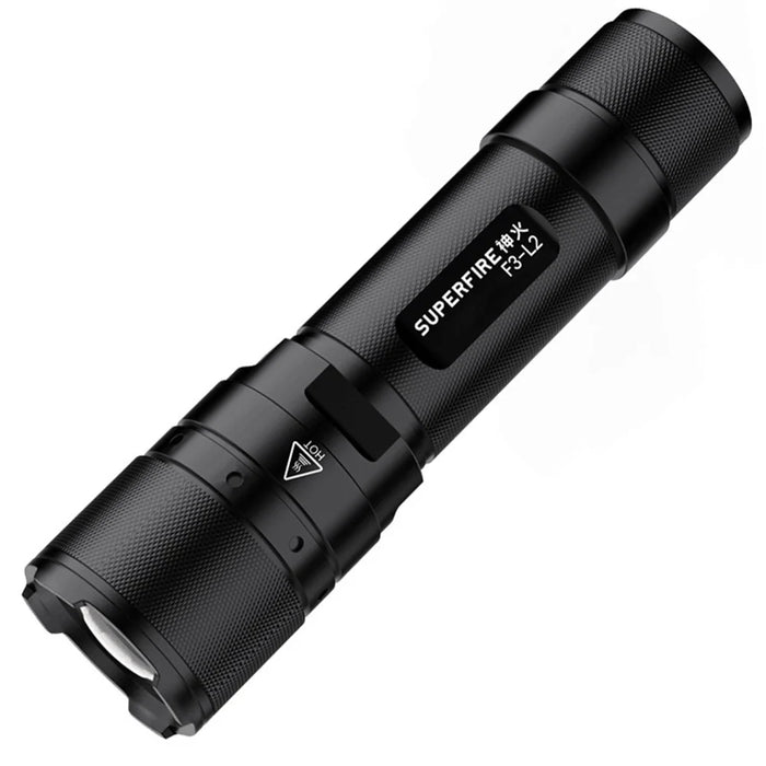 SUPFIRE F3-L2 L2(T6) LED 10W 1100 Lumen Focusing Flashlight - Black - 1
