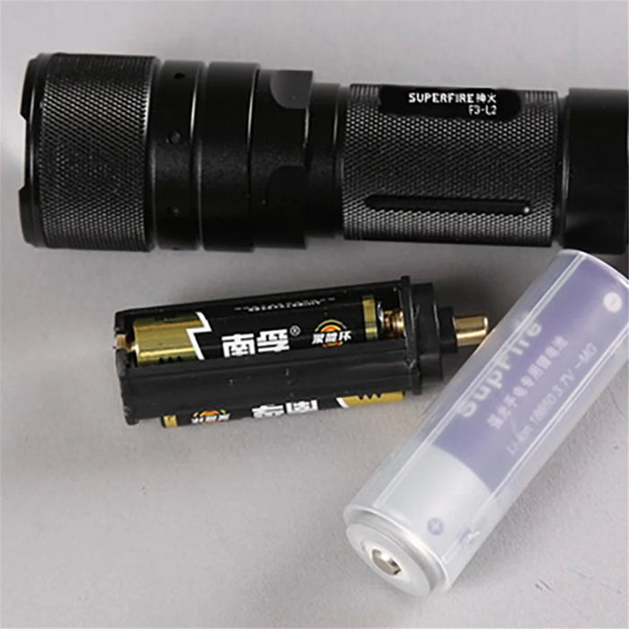 SUPFIRE F3-L2 L2(T6) LED 10W 1100 Lumen Focusing Flashlight - Black - 7