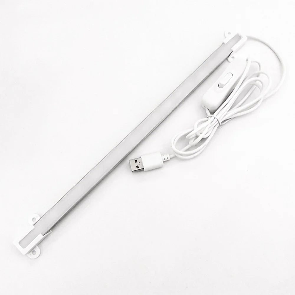 3W 18-LED USB LED Light Bar Magnet + Adhesive with Cable - Warm White - 1