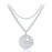 YISIXICI XL13140033 Zirconia Basketball Pendant Necklace S925 Silver Neck Jewelry (Dual Circle Chain) - Style A - 1