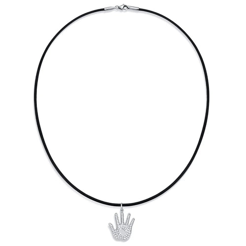 YISIXICI XL13140039 Hand Of Basketball Necklace S925 Silver Neck Jewelry - 1