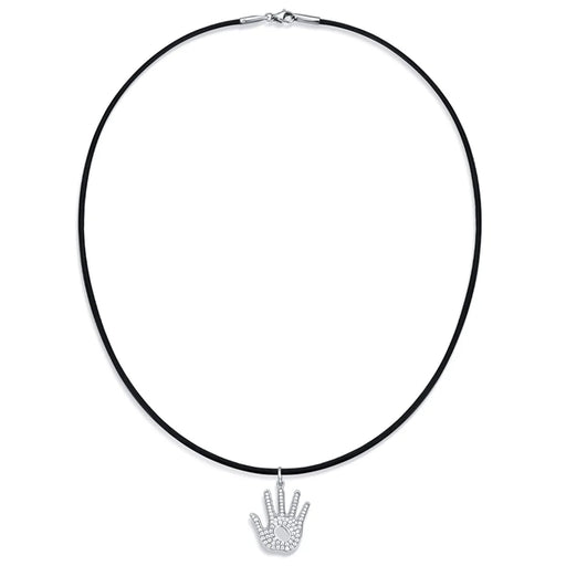 YISIXICI XL13140039 Hand Of Basketball Necklace S925 Silver Neck Jewelry - 1