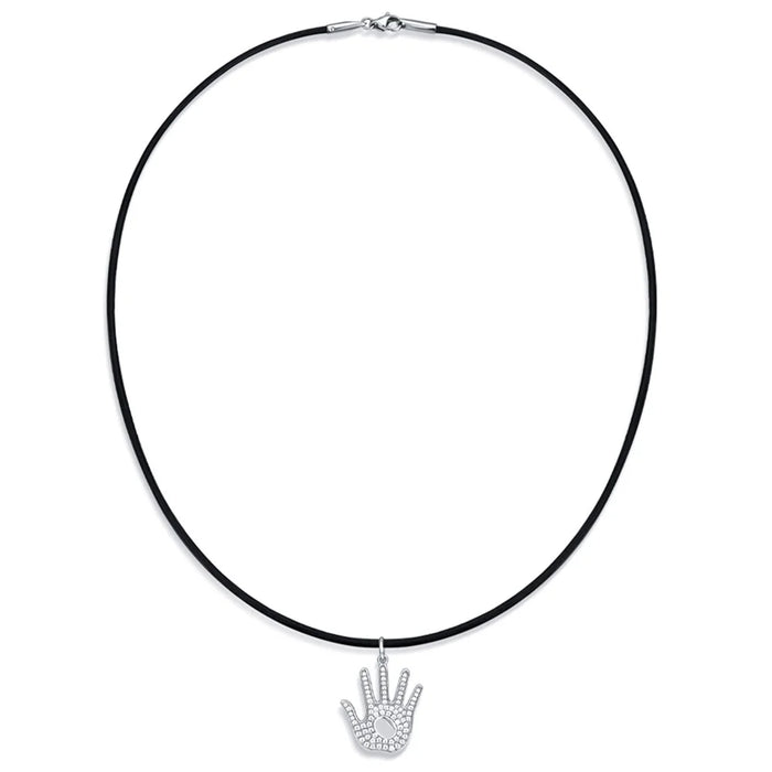 YISIXICI XL13140039 Hand Of Basketball Necklace S925 Silver Neck Jewelry - 1