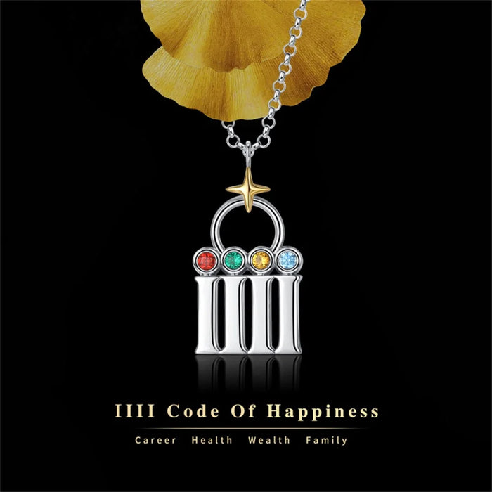 YISIXICI XL13140004 Code Of Happiness Necklace S925 Silver Neck Jewelry Birthday Gift for Girlfriend - 3