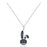 YISIXICI XL13140030 Zirconia Rabbit Pendant Necklace S925 Silver Neck Jewelry Gift - Black - 1
