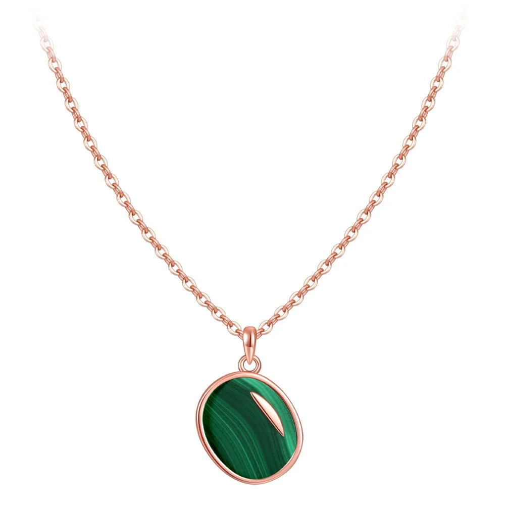 YISIXICI XL13140028 Malachite Pendant Necklace Neck Jewelry Birthday Gift - Green - 1