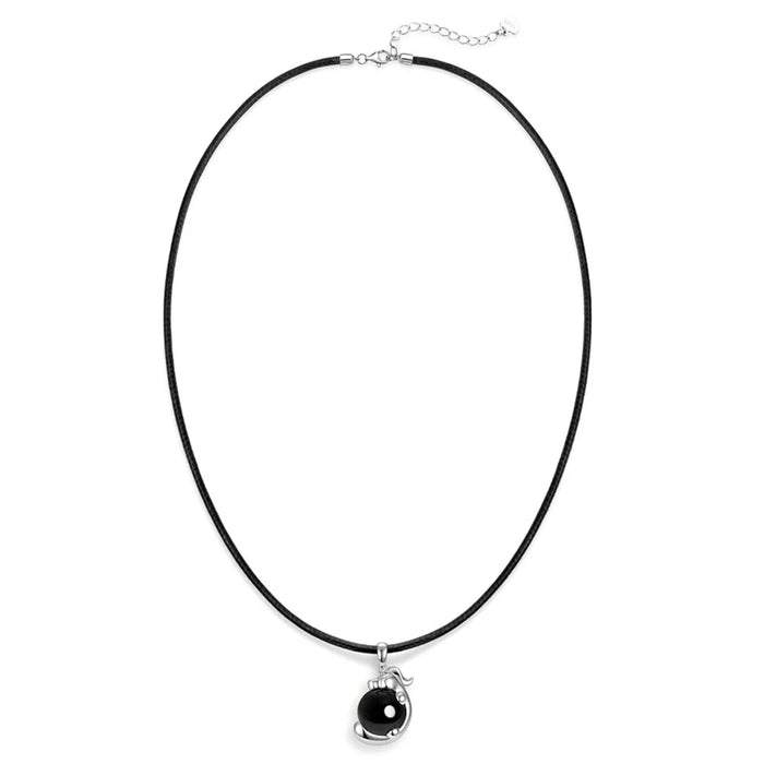 YISIXICI XL13140060 Men's Black Agate Necklace Chinese Dragon Hug Pearl Neck Jewelry Birthday Gift - 2