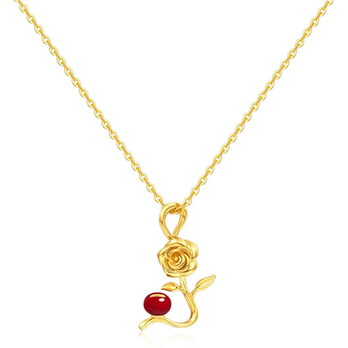 YISIXICI XL13140010 Women's Necklace Rose and Love Seed Enamel Neck Jewelry Birthday Gift - 1