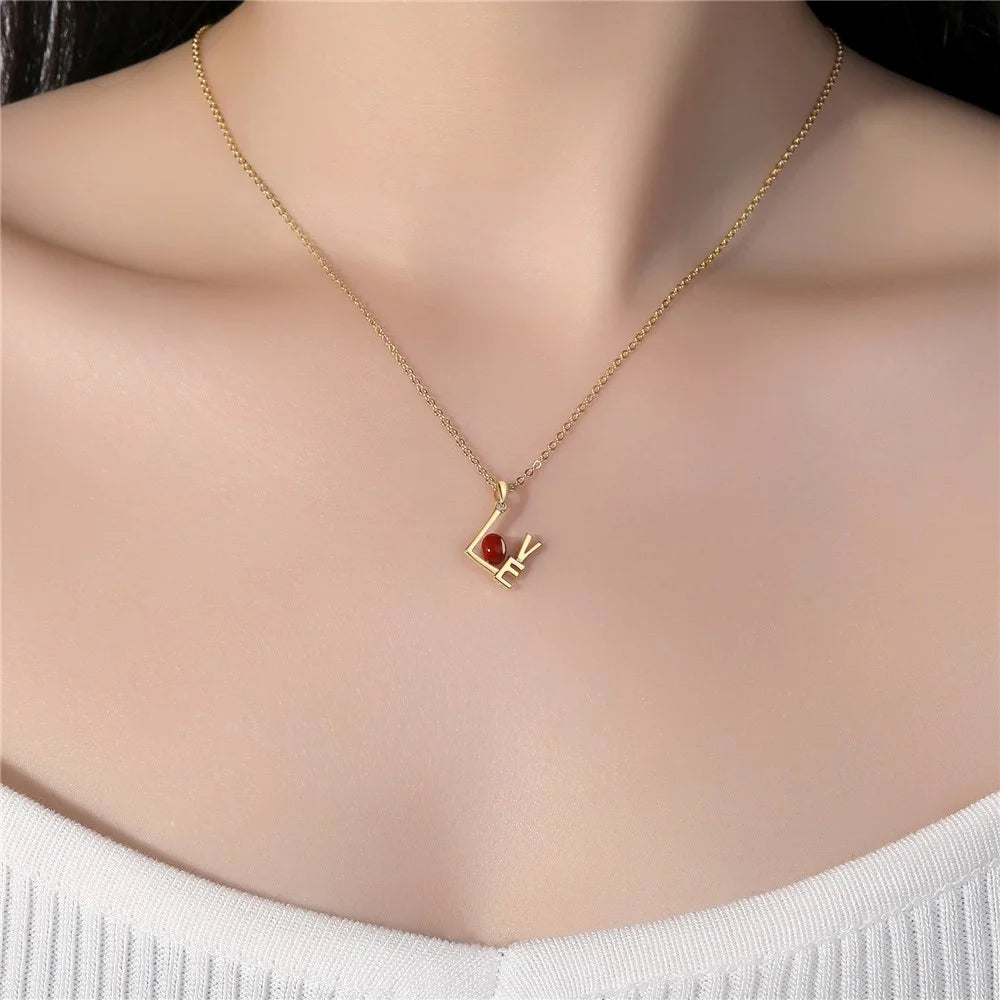 YISIXICI XL13140011 ONLY LOVE Necklace Enamel S925 Silver Neck Jewelry Women's Birthday Gift - 4