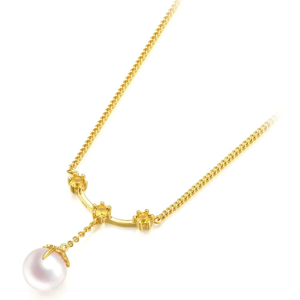 YISIXICI XL13140014 Pearl Pendant Necklace S925 Silver Neck Jewelry Women's Birthday Gift - 2