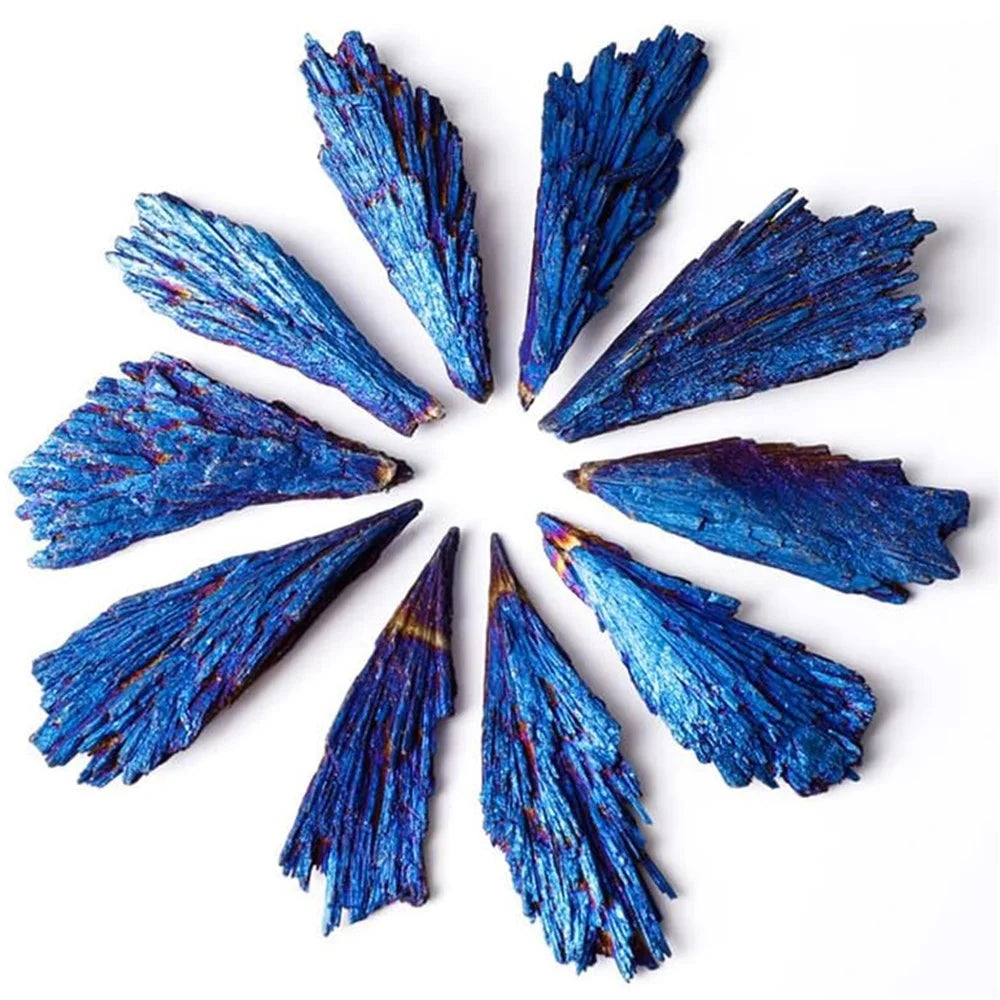10Pcs / Pack Peacock Feather Style Natural Black Tourmaline Electroplated Colored Tourmaline Pendant, 4-6cm 10-20g - 1
