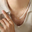 Luxury Titanium Steel Gold Plated Snake Chain Adjustable Freshwater Pearl Necklace Geometric Design Jewelry Gift - 3