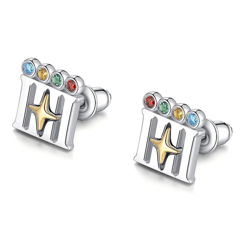 YISIXICI ED13140007 1 Pair Earrings Code Of Happiness Ear Decoration Jewelry Girls Birthday Gift - 1