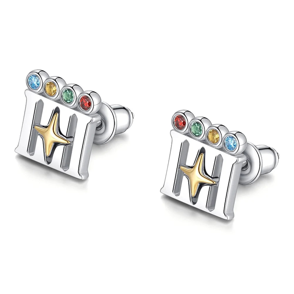 YISIXICI ED13140007 1 Pair Earrings Code Of Happiness Ear Decoration Jewelry Girls Birthday Gift - 1
