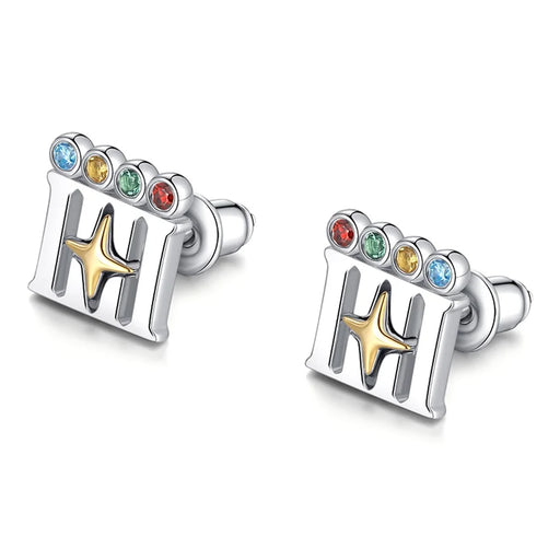 YISIXICI ED13140007 1 Pair Earrings Code Of Happiness Ear Decoration Jewelry Girls Birthday Gift - 1