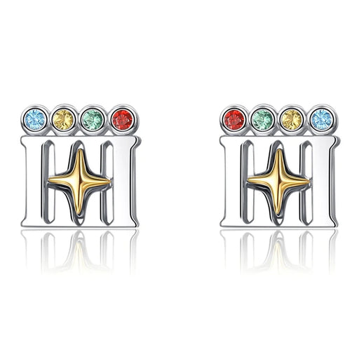 YISIXICI ED13140007 1 Pair Earrings Code Of Happiness Ear Decoration Jewelry Girls Birthday Gift - 2