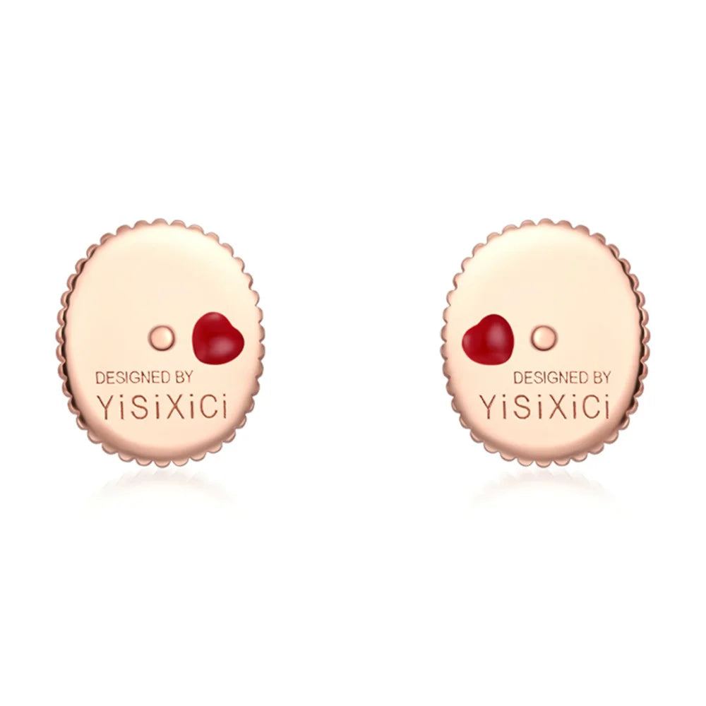 YISIXICI ED13140012 1 Pair Agate Earrings Women's Ear Decor Jewelry Birthday Gift - Red - 3