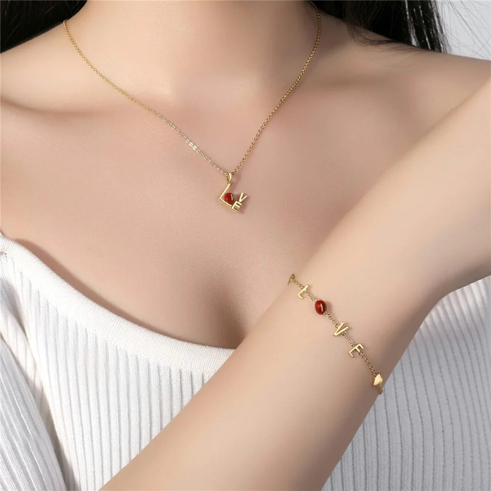 YISIXICI ED13140009 1 Pair ONLY LOVE Women's Earrings S925 Silver Dangle Chain Jewelry - 5