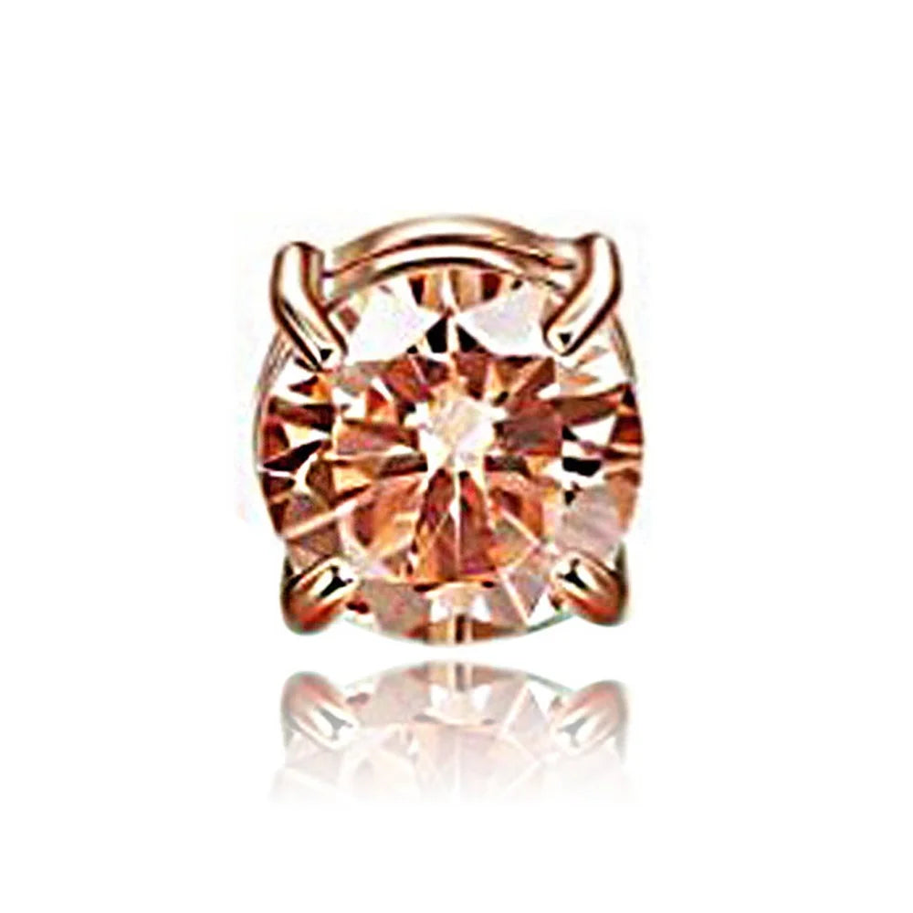 A00899 Non-piercing Magnetic 8mm Women's Stud Earring Stainless Steel Zircon Stud Eardrop Men's Earring Jewelry - Gold / Gold Diamond - 2