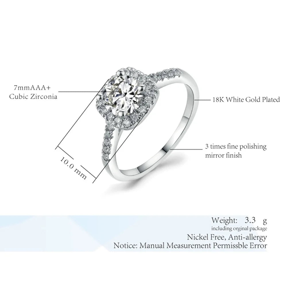 JZX12 2Pcs Women Rings Set Electroplated Cubic Zirconia Stackable Rings Girls Wedding Rings - Size 6 / Rose Gold - 3