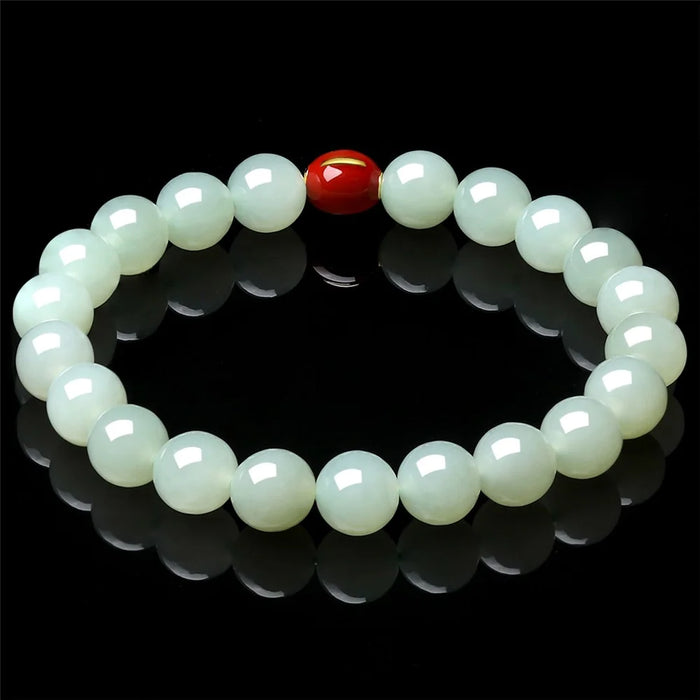 YISIXICI ZL13140002 Jade Bracelet Natural Beaded Wrist Jewelry Birthday Gift - M - 3