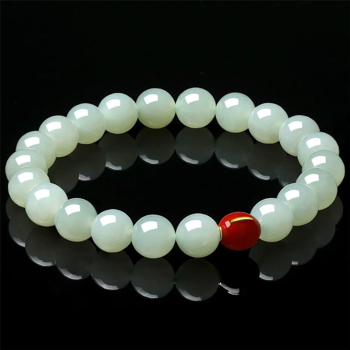 YISIXICI ZL13140002 Jade Bracelet Natural Beaded Wrist Jewelry Birthday Gift - M - 4