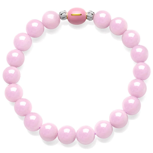 YISIXICI ZL13140016 Women's Crystal Bracelet Spodumene Beaded Jewelry Birthday Gift - Pink Bead - 2